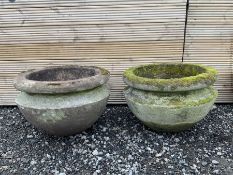 Pair of large cast stone garden planters