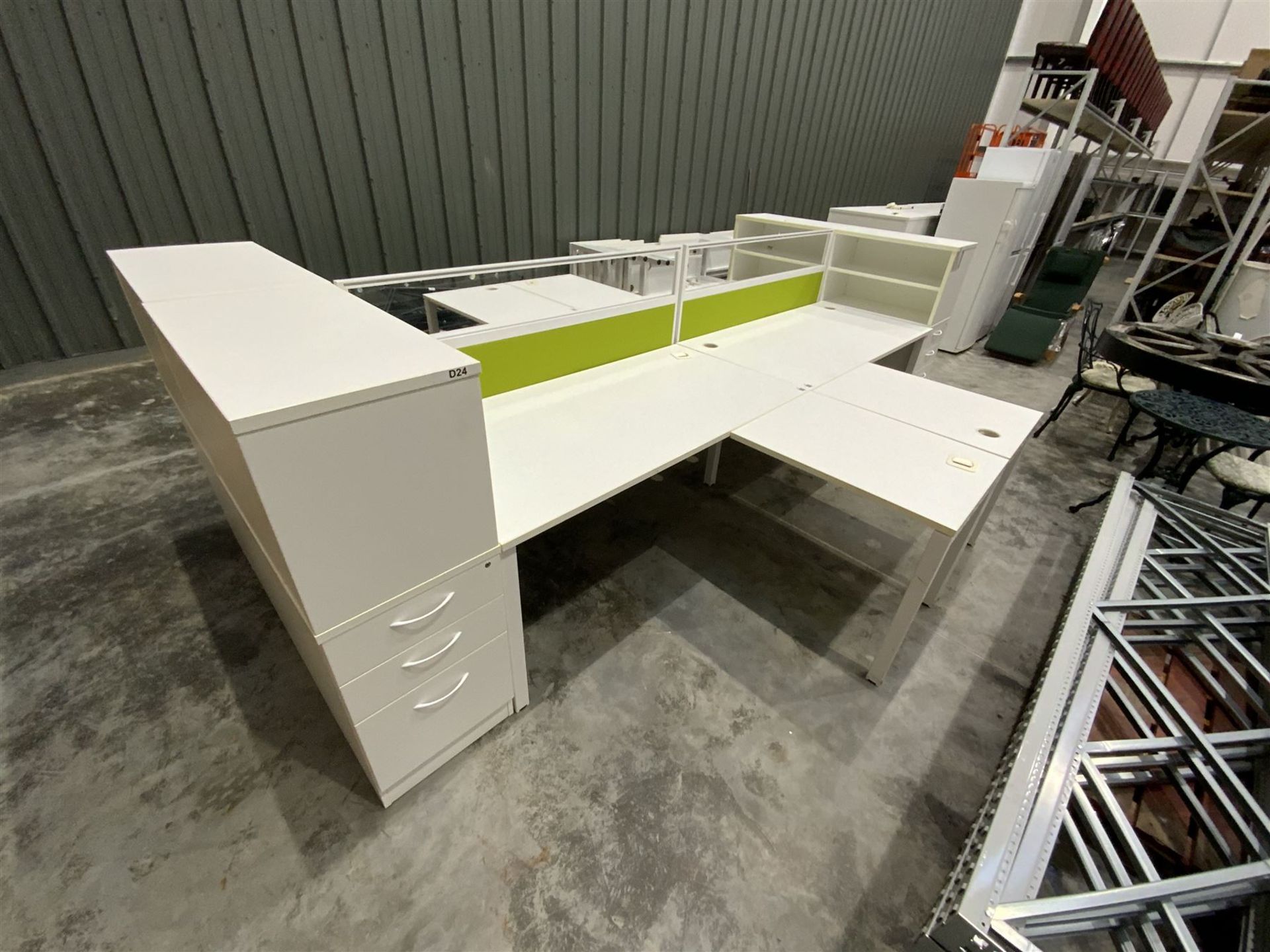 Modular four desk office system - comprising four desks - Image 4 of 7