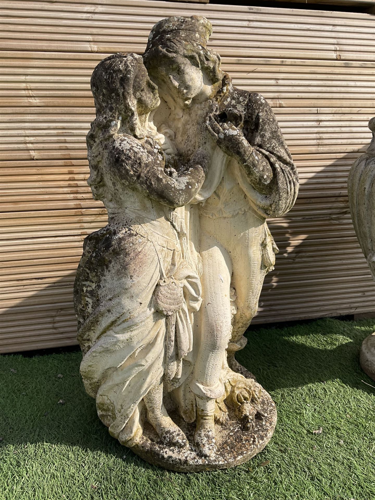 Cast stone urn planter and two cast stone garden figures - Bild 2 aus 5