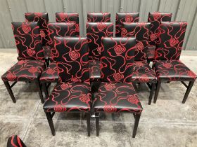 Twelve high back restaurant dining chairs