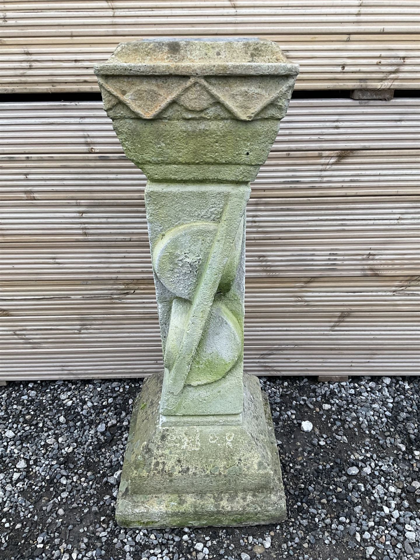Three-piece stone sundial