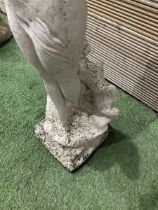 Cast stone white painted garden statue figure