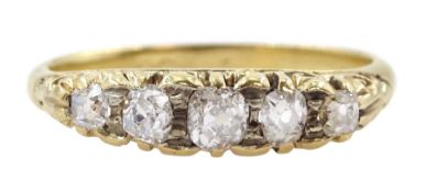 Early 20th century 18ct gold five stone old cut diamond ring