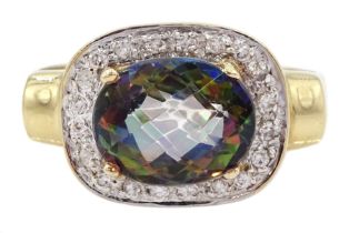 14ct gold topaz and diamond ring