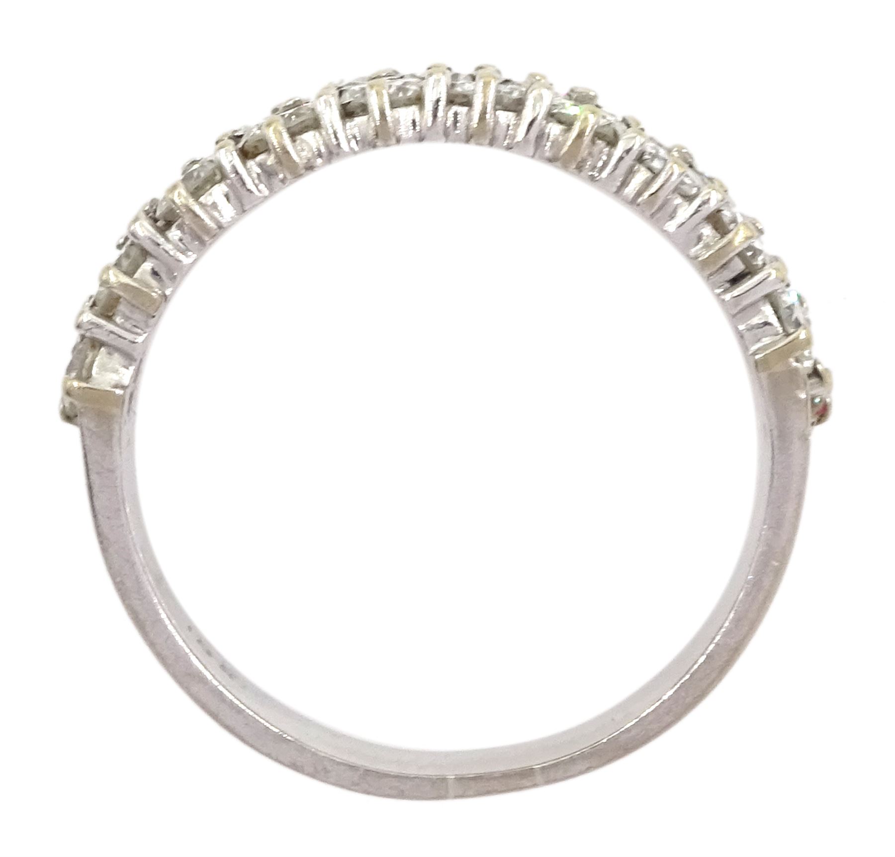 18ct white gold two row round brilliant cut diamond half eternity ring - Image 4 of 4