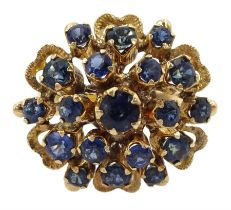 12ct gold sapphire cluster ring