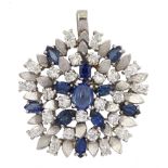 18ct white gold sapphire and diamond pendant