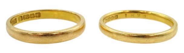 Two 22ct gold wedding bands