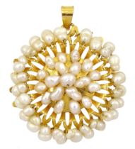 21ct gold pearl openwork pendant