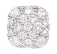 18ct white gold pave set round brilliant cut diamond single earring