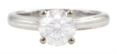 18ct white gold single stone round brilliant cut diamond ring