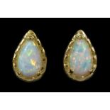 Pair of 9ct gold opal stud earrings