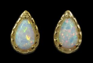 Pair of 9ct gold opal stud earrings