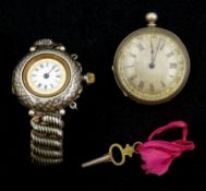Early 20th century gunmetal manual wind wristwatch
