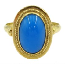 18ct gold single stone oval turquoise