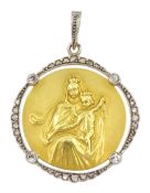 18ct gold Virgin Mary and child pendant