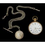 Early 20th century 9ct gold open face keyless lever pocket watch