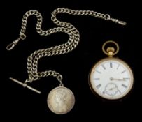 Early 20th century 9ct gold open face keyless lever pocket watch