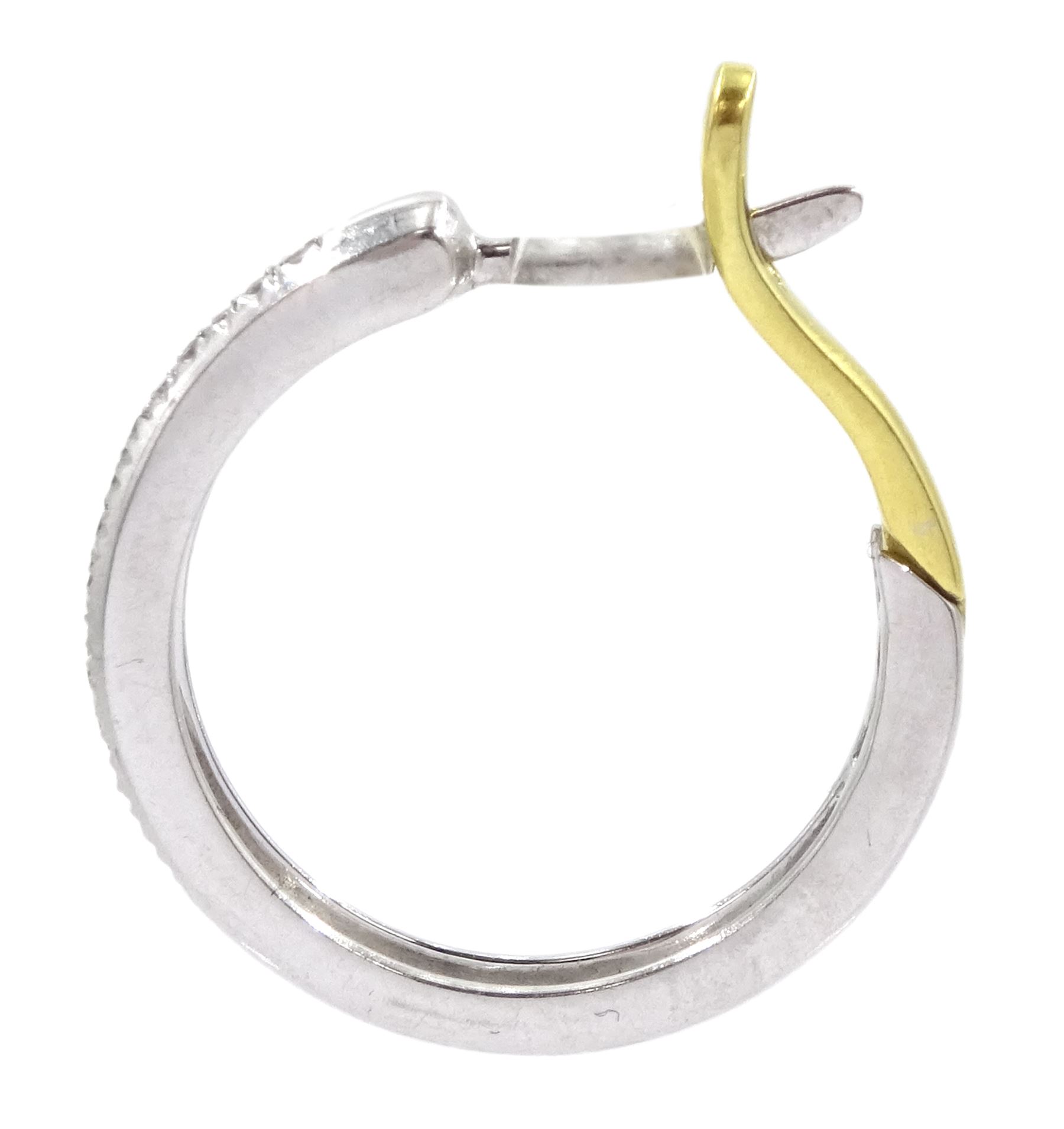 Pair of 18ct white gold diamond set hoop earrings - Image 2 of 2