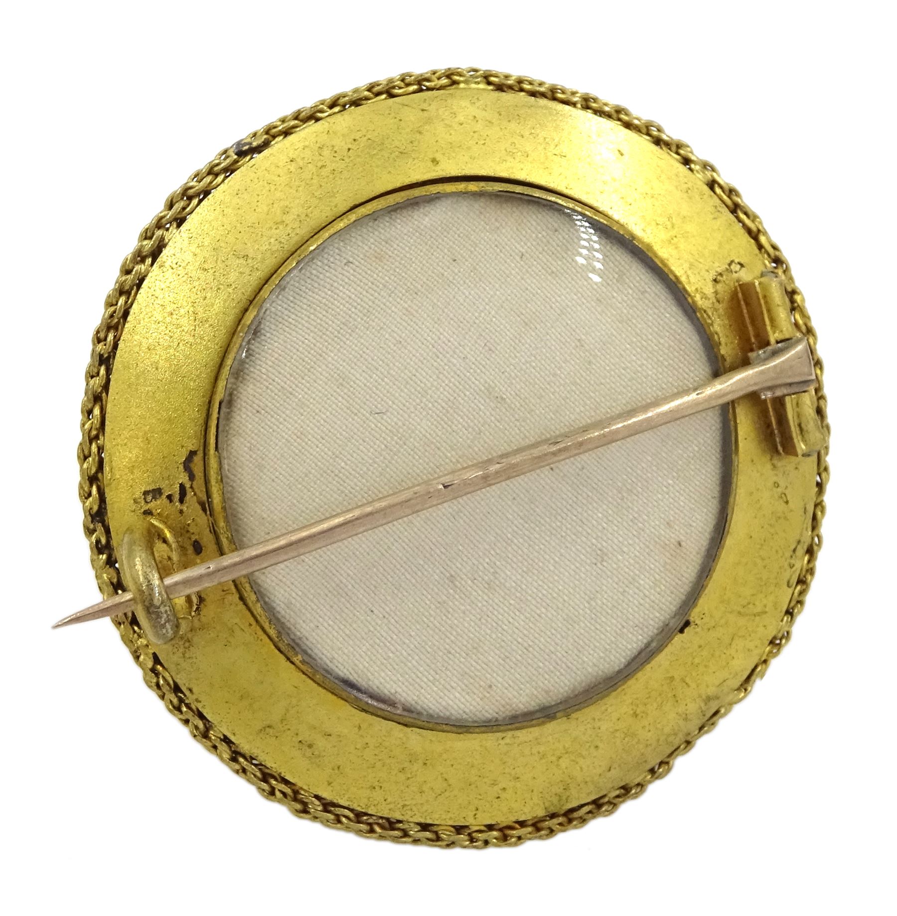 Victorian 18ct gold enamel and seed pearl hinged bangle and matching brooch - Image 5 of 6