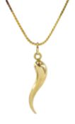 9ct gold Cornicello pendant necklace