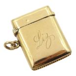 Edwardian 9ct gold vesta case