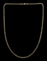 9ct gold flattened curb link chain necklace