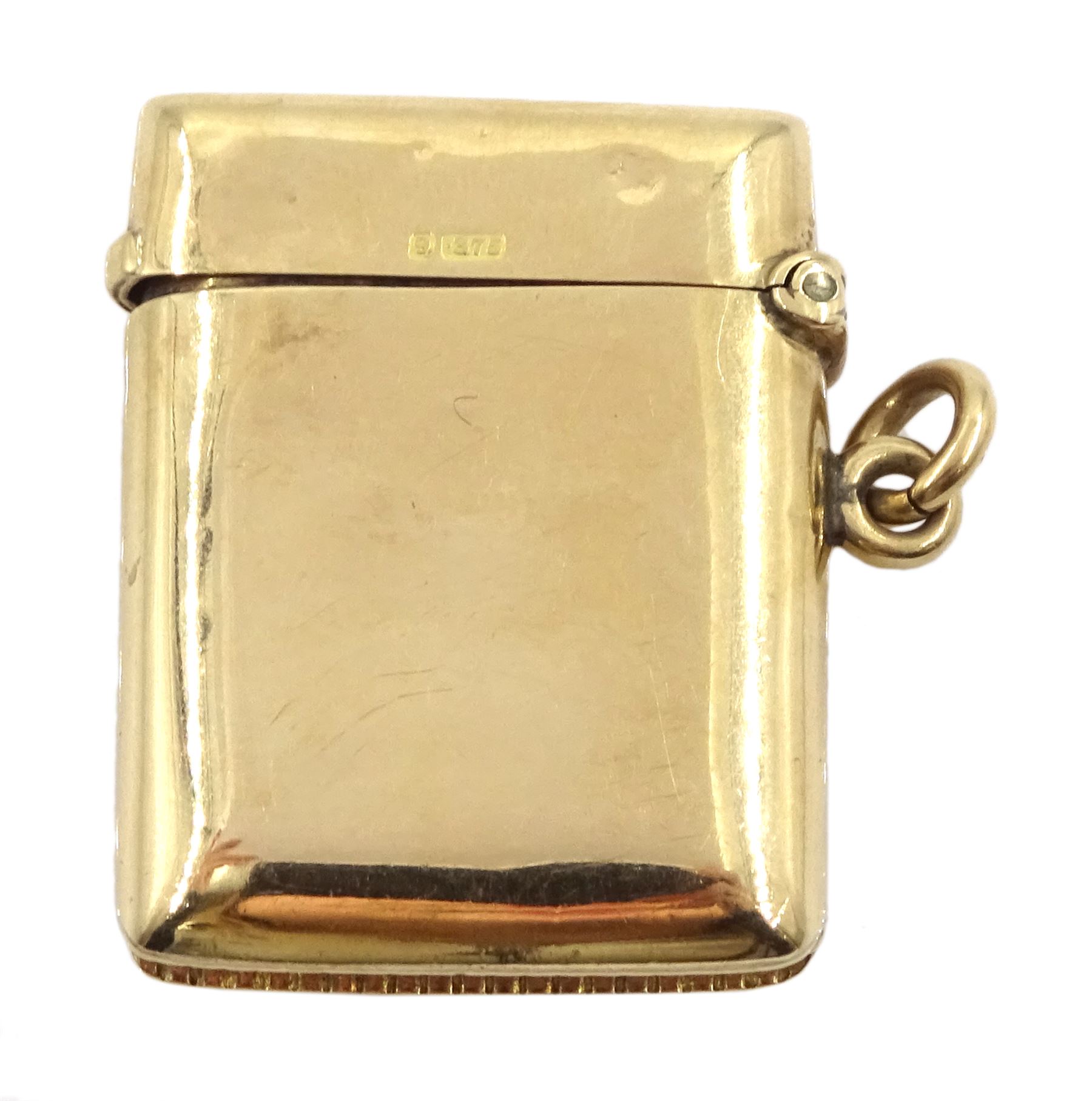 Edwardian 9ct gold vesta case - Image 2 of 3