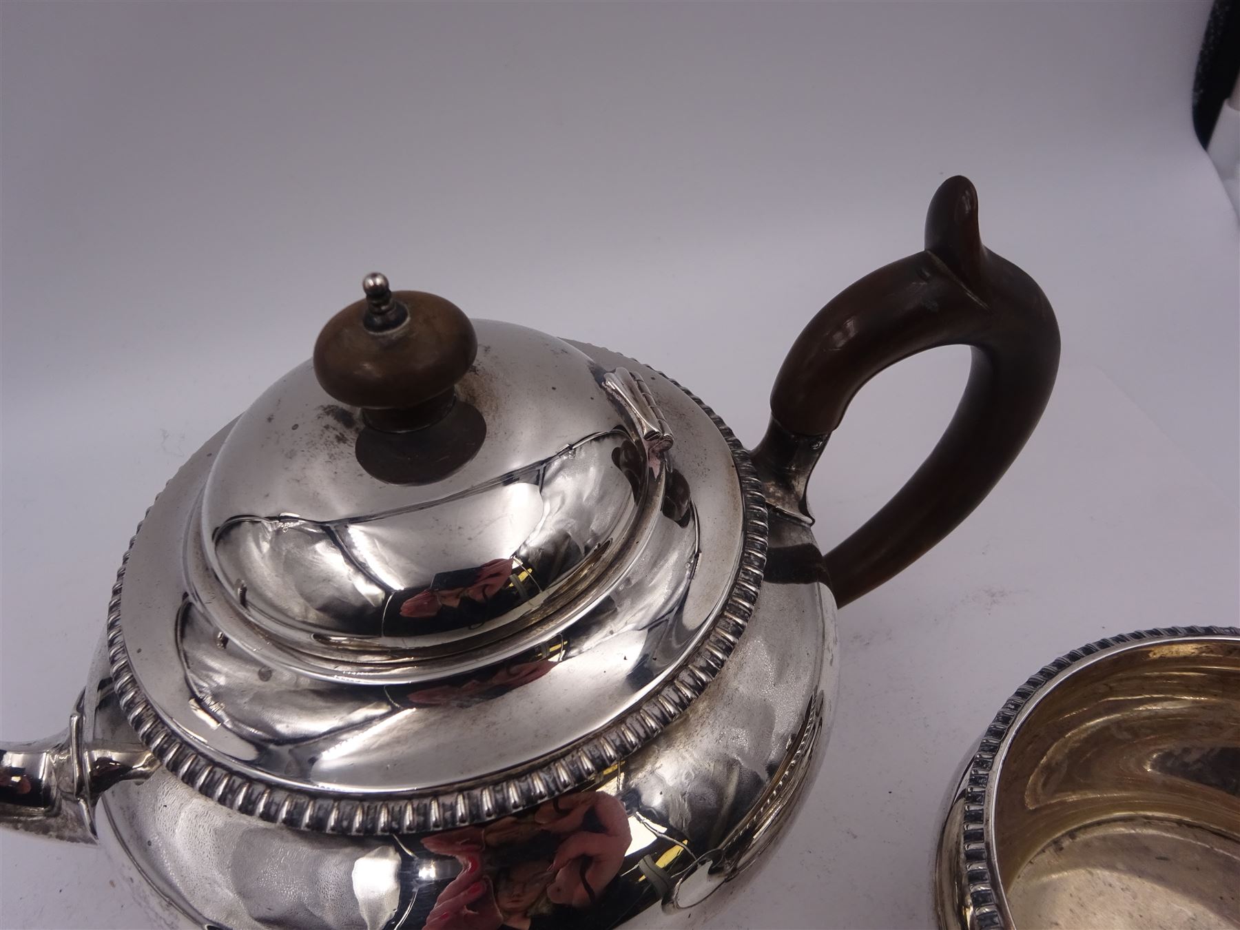 Early 20th century silver three piece tea service - Image 2 of 4
