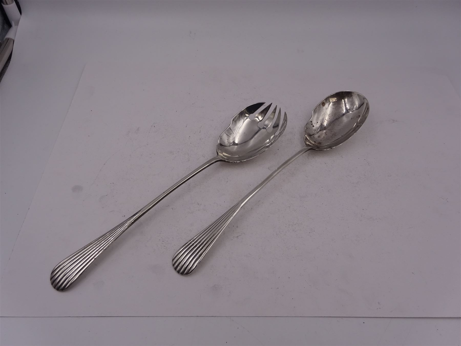 Pair of early 20th century silver salad servers - Image 2 of 4