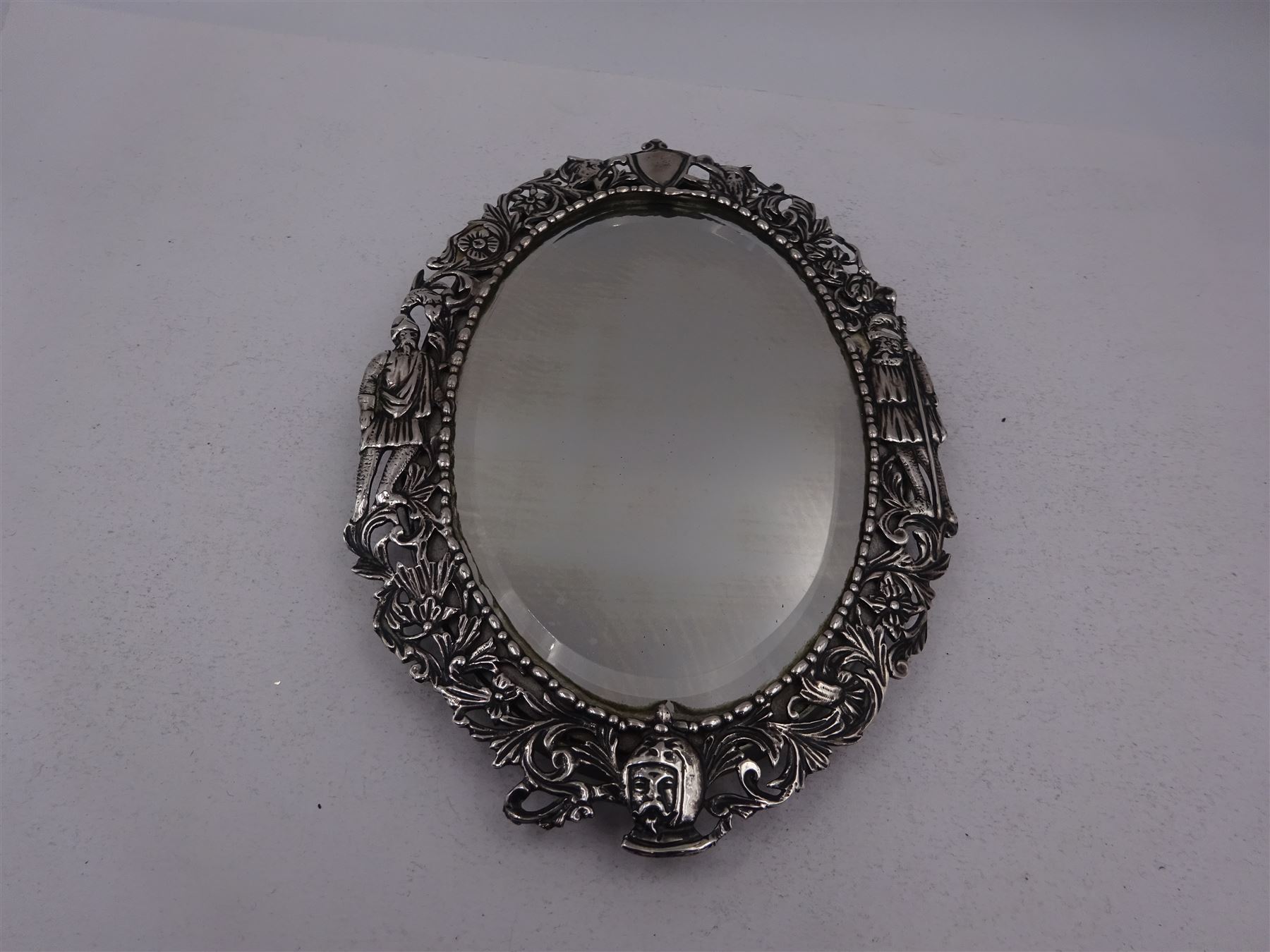 Continental silver miniature dressing table/wall mirror - Image 2 of 10