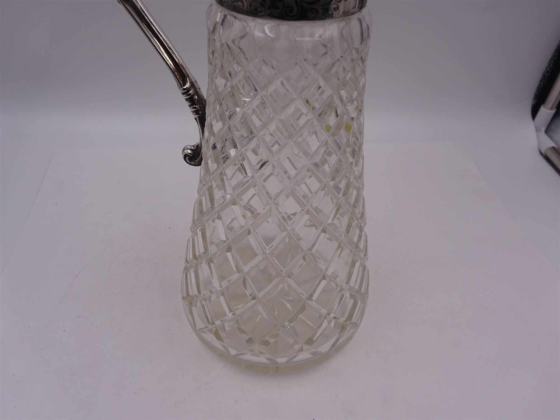 Modern silver mounted glass claret jug - Image 6 of 6