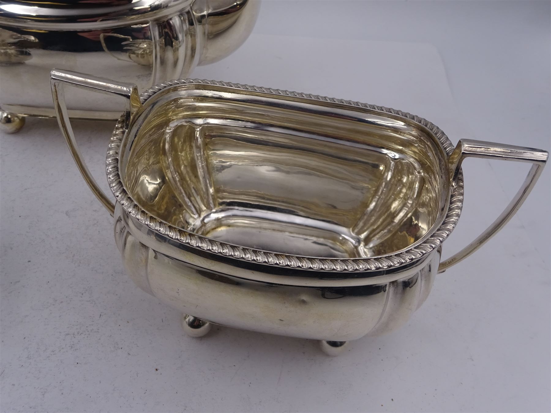 1920s silver three piece bachelors tea service - Image 2 of 3