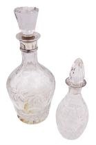 Two modern silver mounted decanters