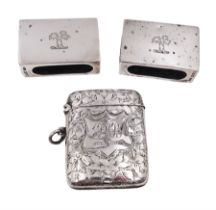 Pair of early 20th century silver matchbox covers