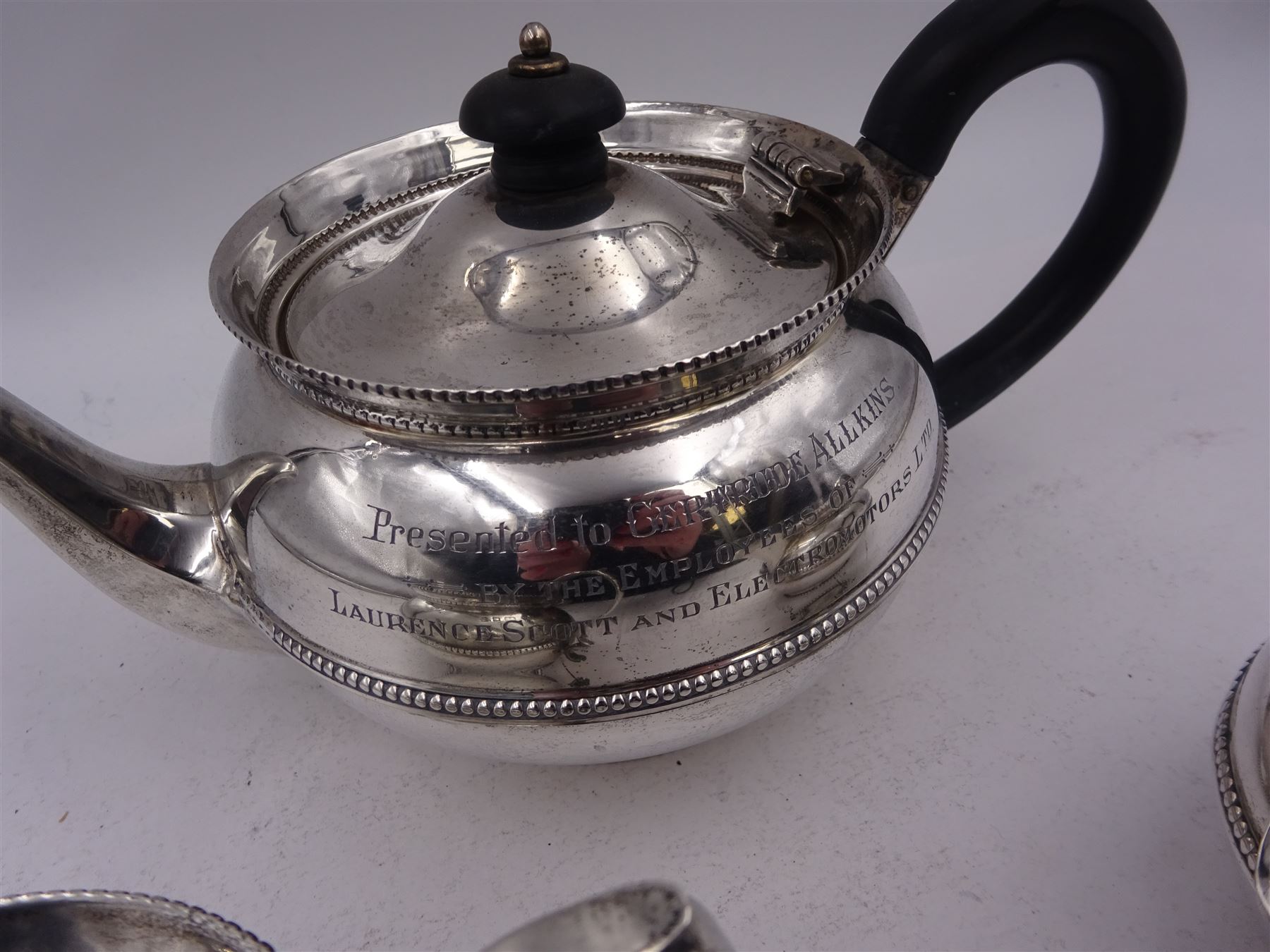 1920s silver three piece bachelors tea service - Image 2 of 3