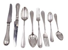 Modern Continental silver Hanoverian pattern cutlery for two place settings