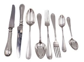 Modern Continental silver Hanoverian pattern cutlery for two place settings