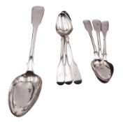 Georgian silver Fiddle pattern table spoon