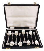 Set of eight modern silver teaspoons