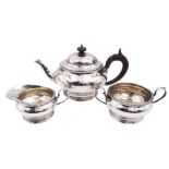 Early 20th century silver three piece tea service