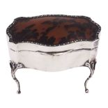 Early 20th century silver mounted jewellery casket