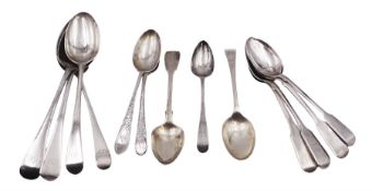 Group of George III and later silver spoons