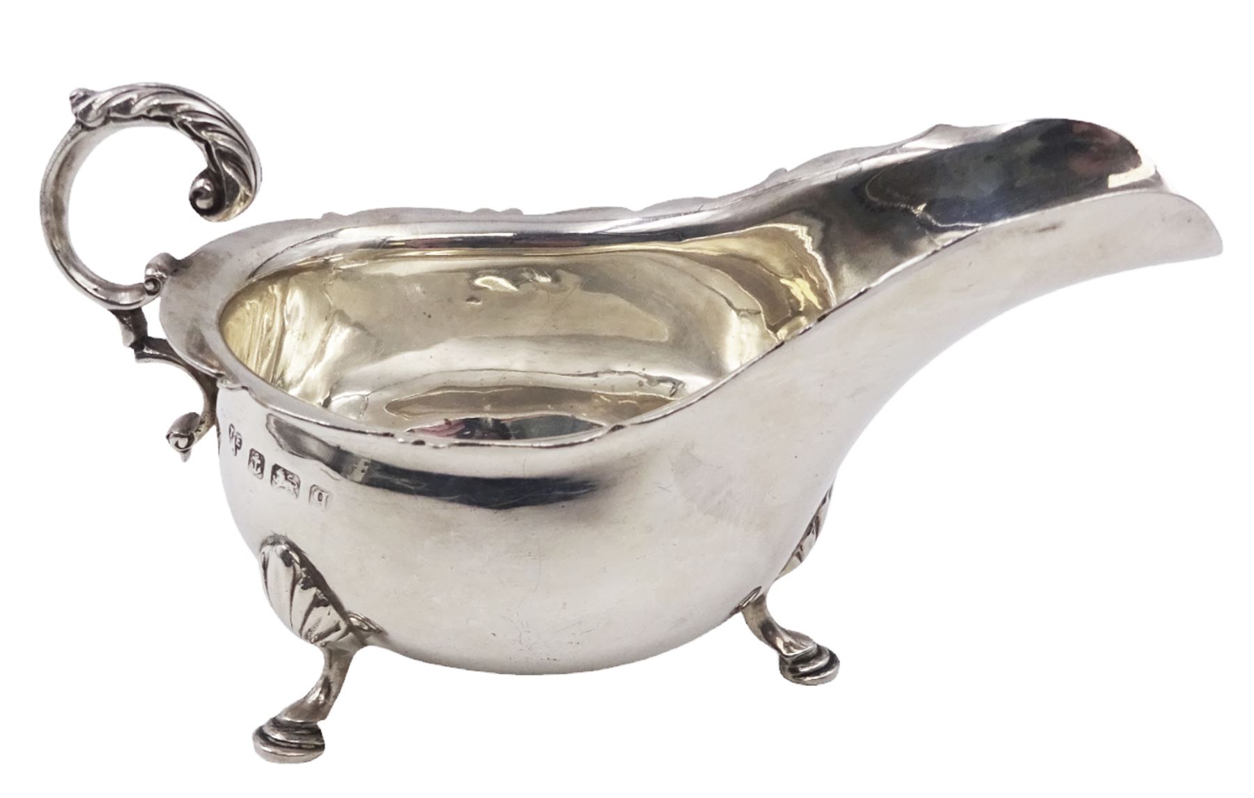 Early 20th century silver sauce boat