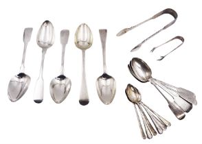 Set of six 1940s silver coffee spoons
