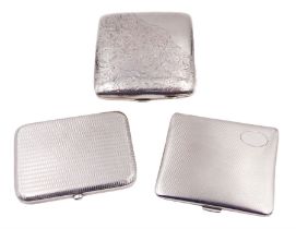 Three silver cigarette cases