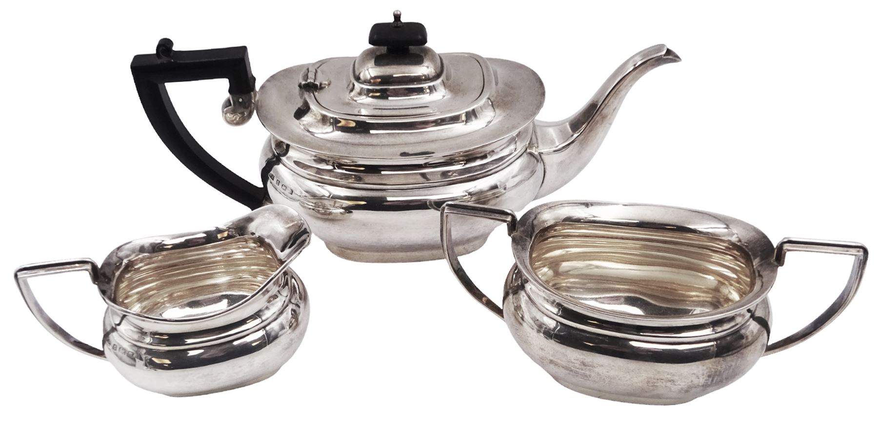 1930s three piece silver tea service