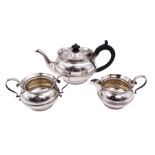 1920s silver three piece bachelors tea service