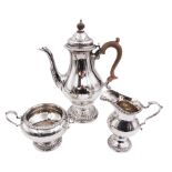 Mid 20th century three piece silver coffee service