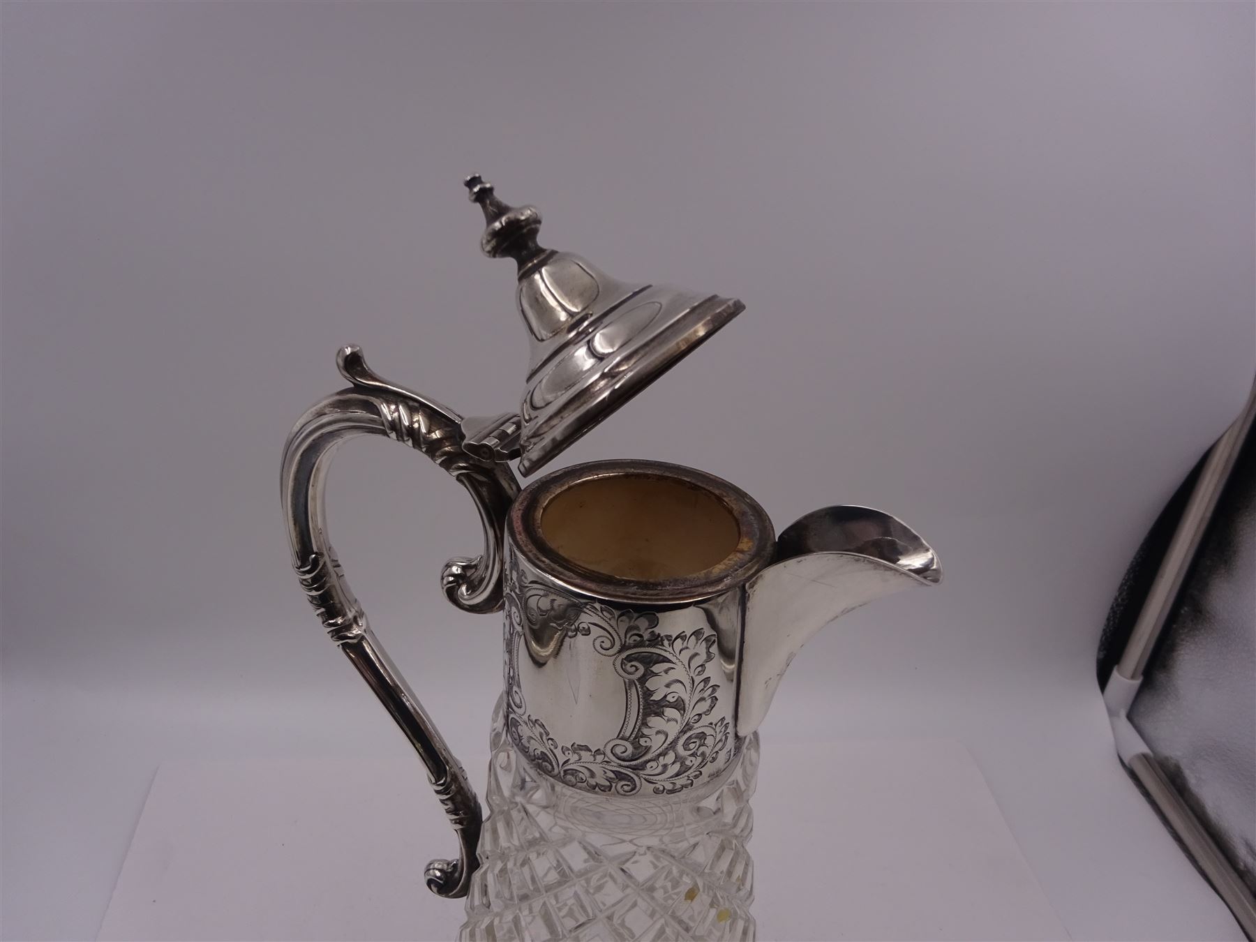 Modern silver mounted glass claret jug - Image 5 of 6